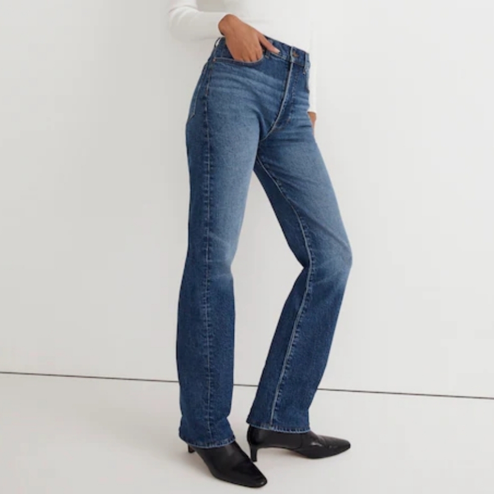 Madewell The 90s Straight Leg Dark Medium Wash Jeans
